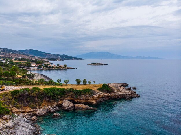 Greece. Lefkada island. Top view of the coast of the Ionian Sea