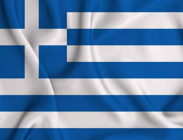 Greece waving texture flag