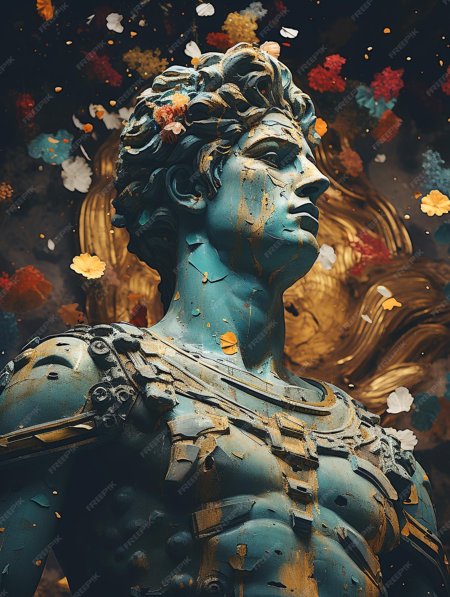 Premium AI Image | Greek Ancient Statues Psychedelic Style