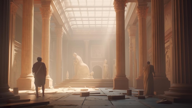 ギリシャの建築家が寺院を設計 AI を生成