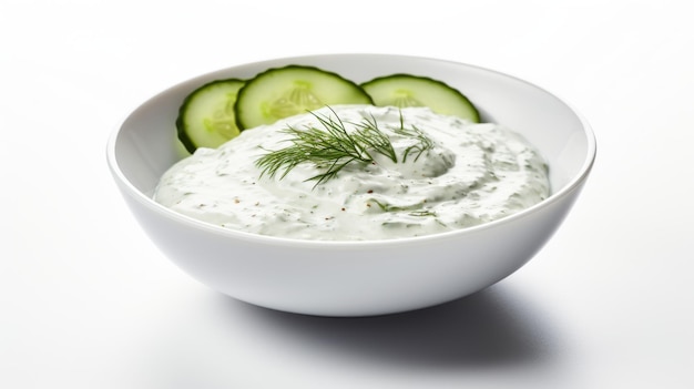 Greek cucumber tzatziki sauce with dill and garlic