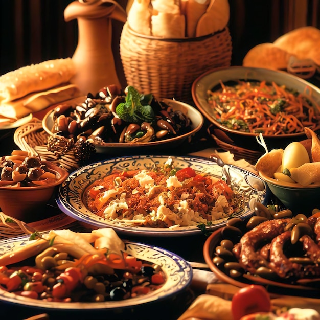 Foto greek cuisine dishes