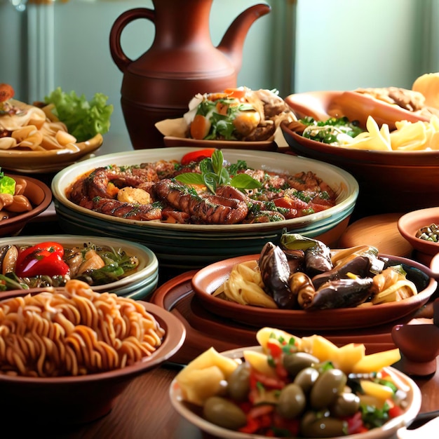 Greek cuisine dishes