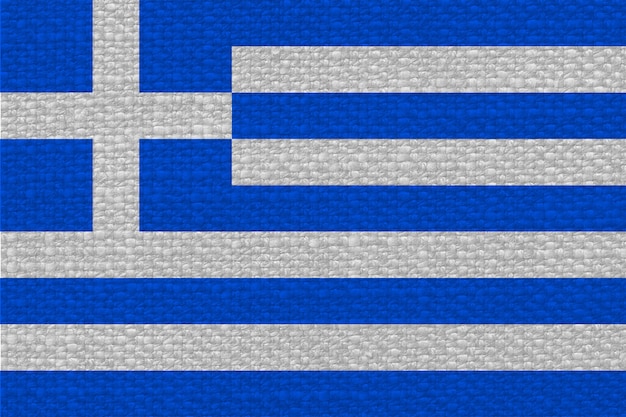 Greek Flag of Greece with fabric texture