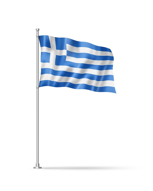 Greek flag isolated on white