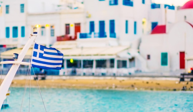 Greek flag on ship