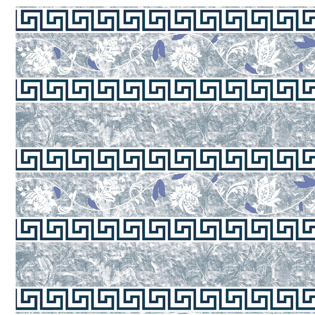 Photo greek floral pattern quilt vector art work design