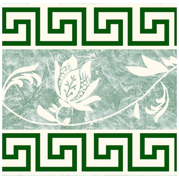 Photo greek floral pattern quilt vector art work design