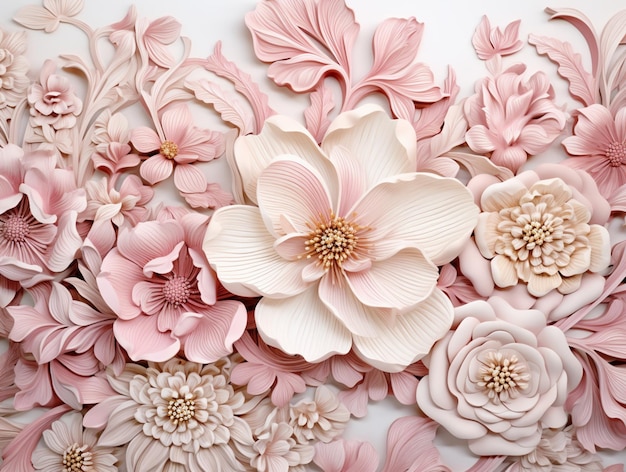 greek floral texture designs in pale tones and pinks