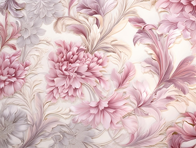 淡い色調とピンクのギリシャの花のテクスチャ デザイン