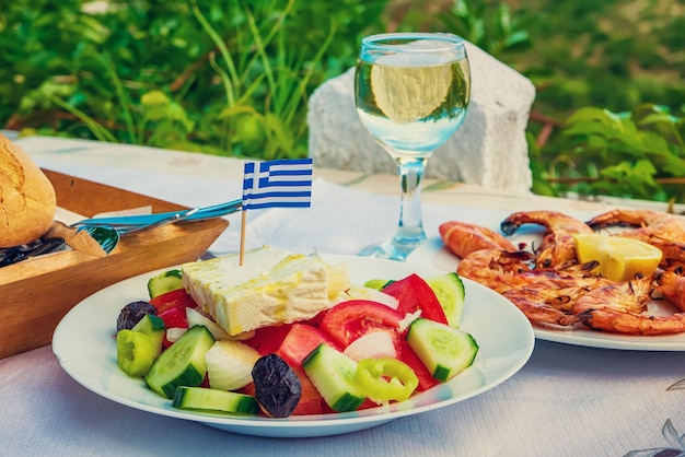 Greek food background