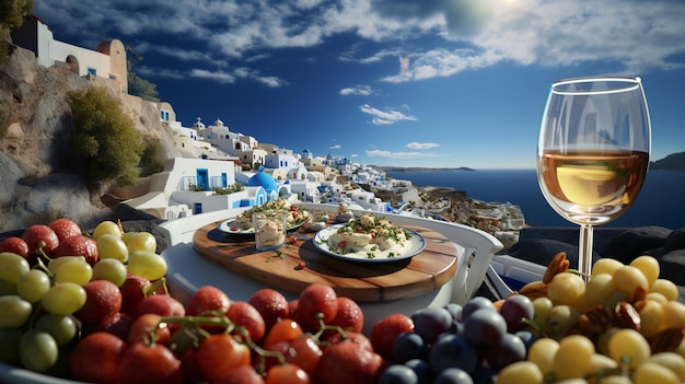Greek gastronomy traditional dishes feta yogurt tzatziki moussaka greek salad and fish