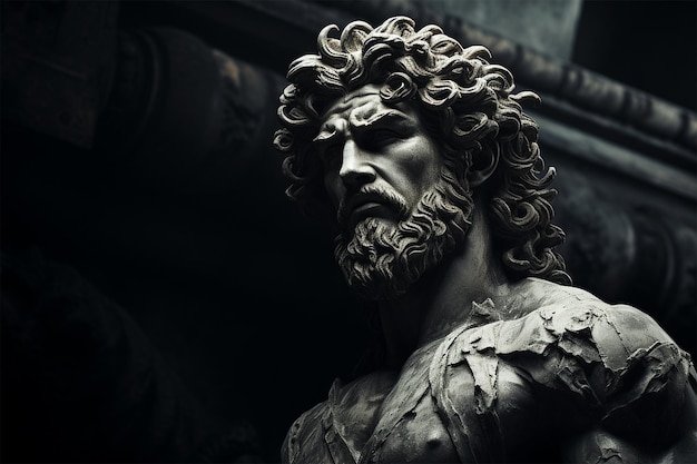 Foto statua del dio greco
