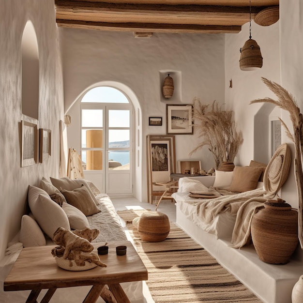 Greek island Mykonos style Interior design