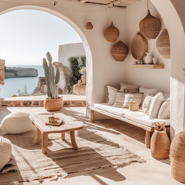 Greek island Mykonos style Interior design