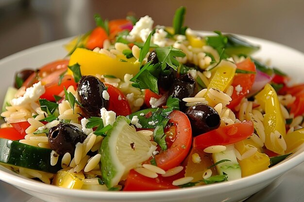 Greek Lemon Orzo Salad pasta food