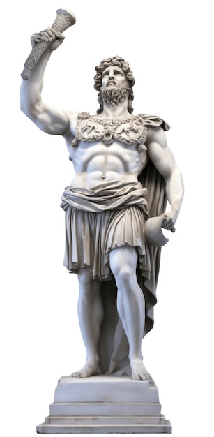 Greek marble god statue isolated on a white background AI generated