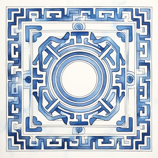 Photo greek meander pattern a geometric motif used in architecture and art illustration