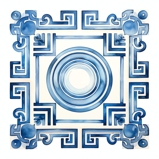 Greek meander pattern a geometric motif used in architecture and art illustration