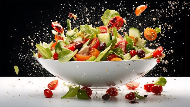 Photo greek salad in a bowl