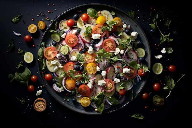 Greek Salad Overhead The Full Picture