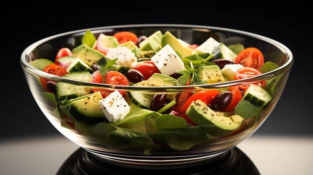 greek salad in a plate on white