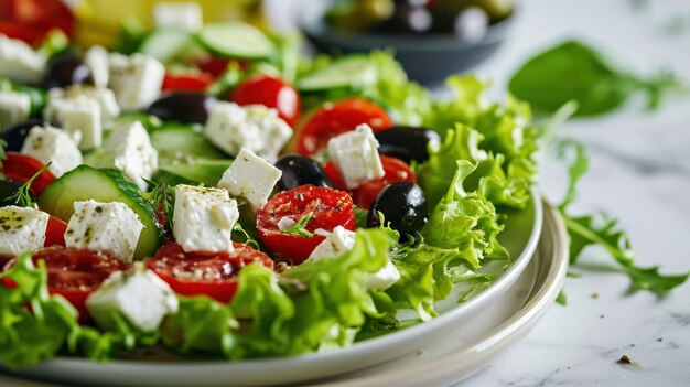 Greek Salad Platter on a white table