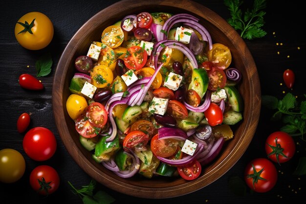 Greek Salad Rhapsody Vibrant Vegetables Feta