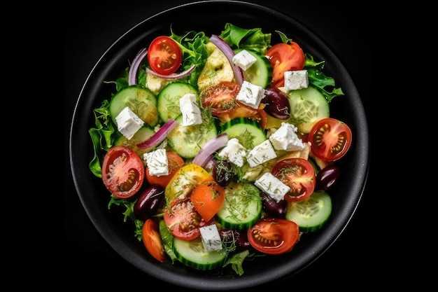 подача греческого салата на кухонном столе профессиональная рекламная фотосъемка еды
