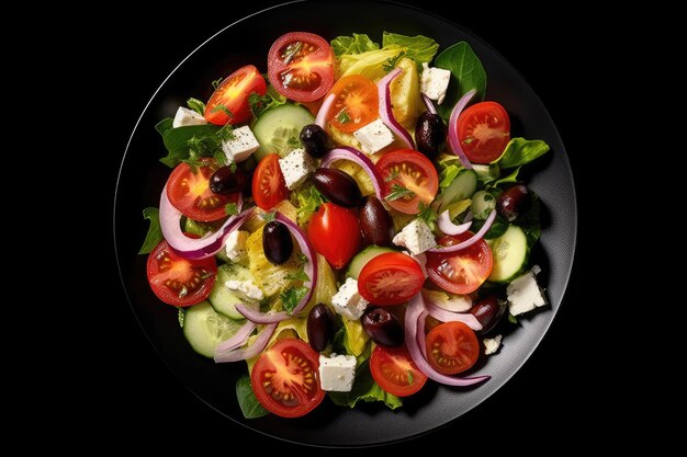 greek salad serving in the kitchen table professional advertising food photography