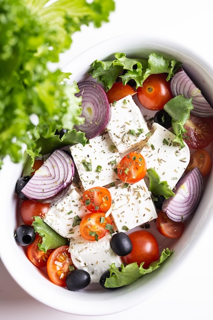 Greek salad with feta cheese