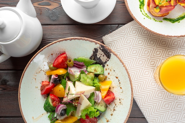 Greek salad with fresh vegetables