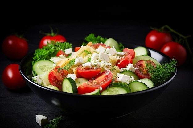 Greek Salad with Romaine Lettuce Cucumbers and