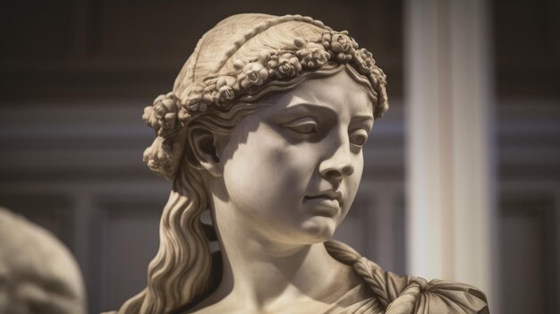 Foto statua greca di una bellissima donna