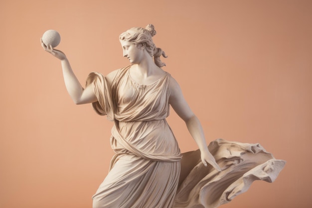 Foto busto di statua greca genera ai