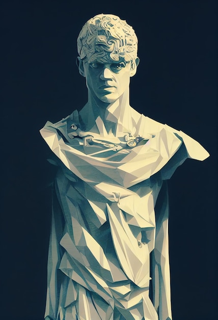 Greek statue bust illustration