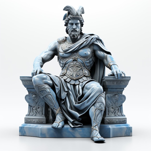 Greek statue icon isolated 3d rendering illustration