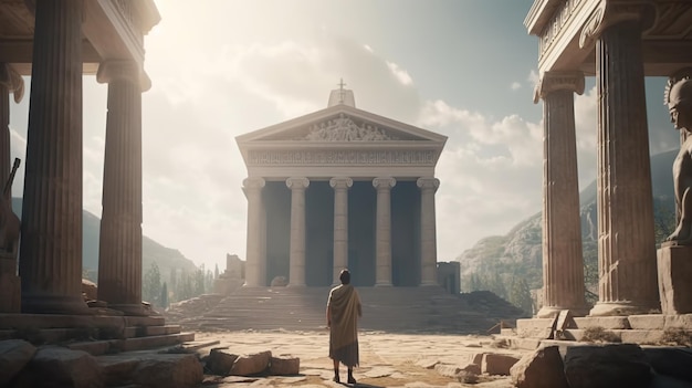 Greek temple ai generate