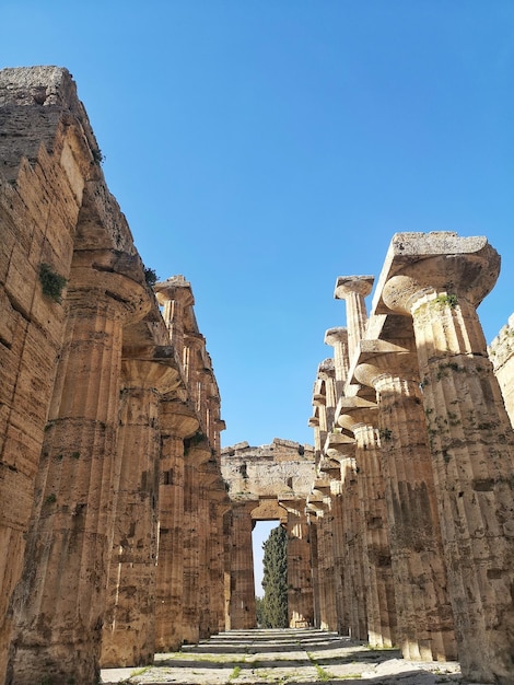 Greek Temple of Hera at Paestum Archeological UNESCO World Heritage Site Salerno Campania