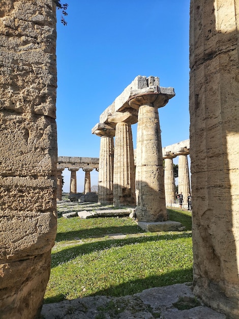 Greek Temple of Hera at Paestum Archeological UNESCO World Heritage Site Salerno Campania