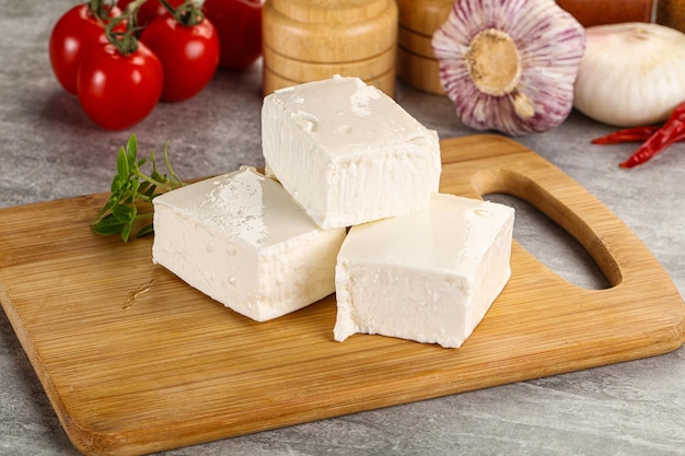 Greek traditional organic feta cheese snack