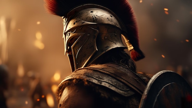 Greek warrior fighting in the Trojan War ai generate