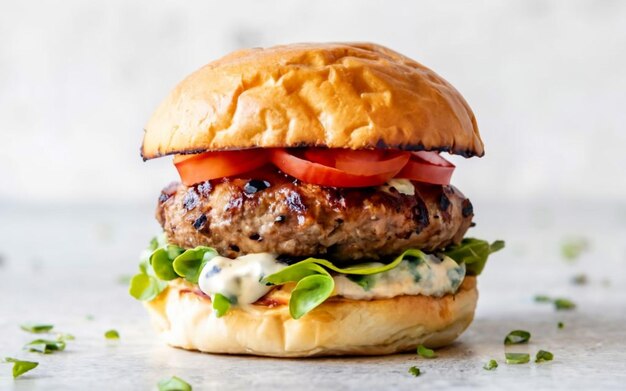 Photo greekinspired lamb burger