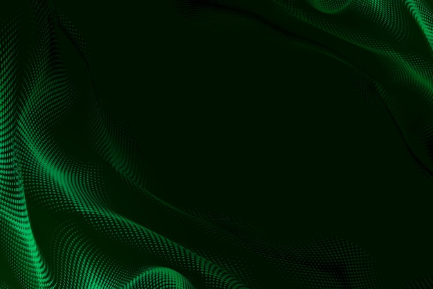 Movimento astratto 3d verde su sfondo scuro