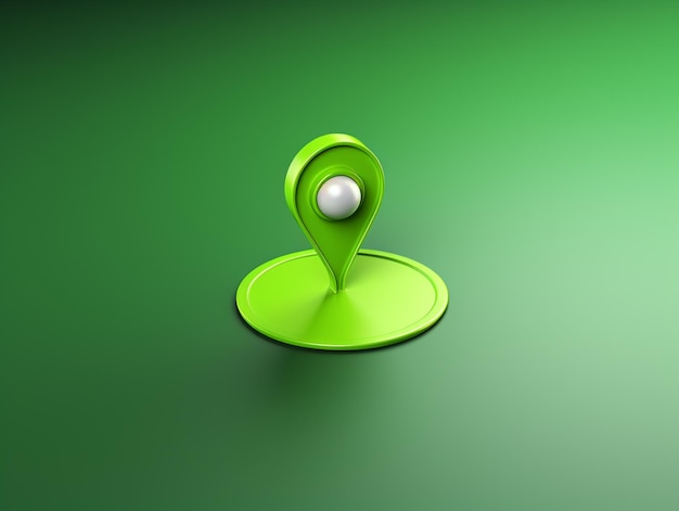 green 3d location icon