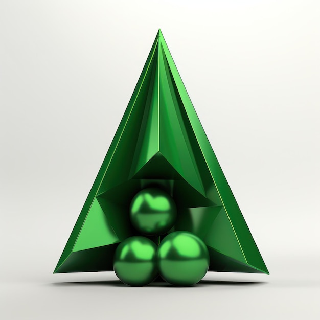 green 3d model christmas tree in the green