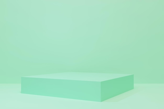 3D Mockup를 표시하는 녹색 3D 스탠드