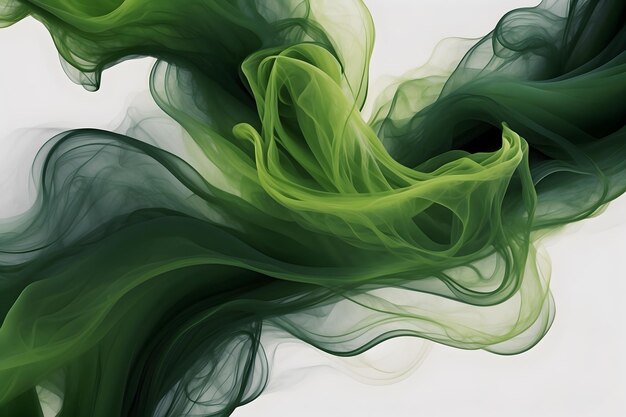 Зеленое абстрактное искусство на белом фоне