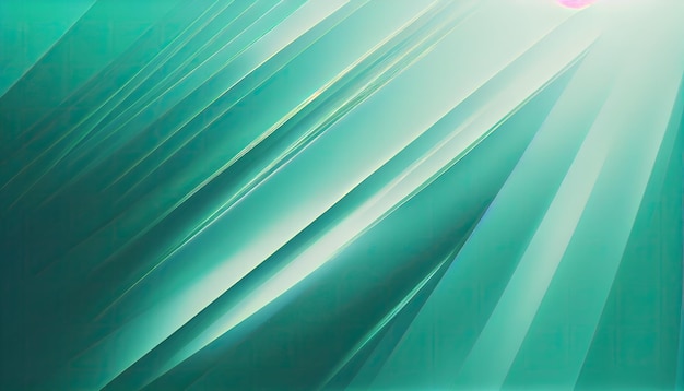 A green abstract background with a sun in the middle generative ai