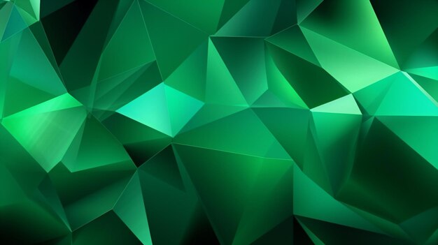 a green abstract background with triangles